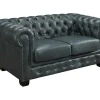 Chesterfield 2-Zitsbank Brenton 100% Buffelleer - Spaans Groen