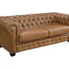 Chesterfield 3-Zitsbank Brenton 100% Buffelleer - Vintage Caramel