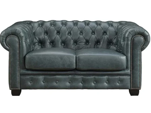 Chesterfield 2-Zitsbank Brenton 100% Buffelleer - Spaans Groen