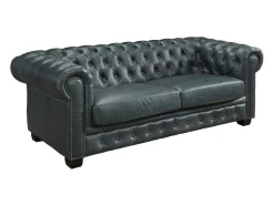 Chesterfield 3-Zitsbank Brenton 100% Buffelleer - Spaans Groen