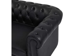 Chesterfield-Hoekbank Met Hoek Links Van Zwart Leer Toledo