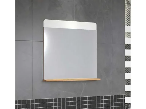 Ciara Spiegel 1 Plank Artisanaal Eiken Decor, Spiegelglas.