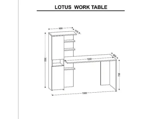 Clio Bureau, Wit, 150X60X135 Cm, Epikasa