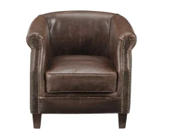 Clubfauteuil Van Leer Met Lived-In Uiterlijk Enguerrand