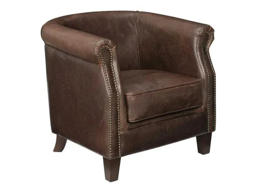 Clubfauteuil Van Leer Met Lived-In Uiterlijk Enguerrand