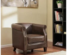 Clubfauteuil Van Leer Met Lived-In Uiterlijk Enguerrand