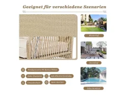 114 Cm Hangstoel In Pe Rotan - 2 Plaatsen - 11 Cm Gewatteerd Zitkussen - Beige