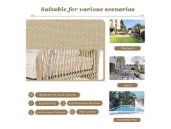 114 Cm Hangstoel In Pe Rotan - 2 Plaatsen - 11 Cm Gewatteerd Zitkussen - Beige