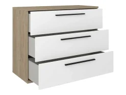 Commodes 3 Lades - Kleur: Naturel En Wit - Najeli