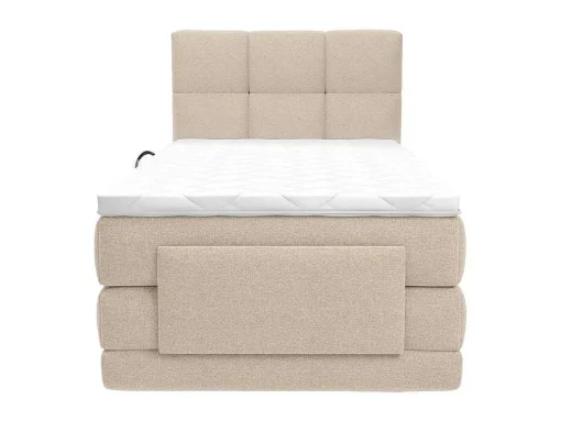 Complete Boxspringset Met Gestoffeerd Hoofdbord Elektrisch Verstelbare Relaxbedbodems Met Matras Met Topmatras 100 X 200 Cm Stoffen Bekleding Beige Lodi Van Palacio