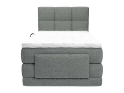 Complete Boxspringset Met Gestoffeerd Hoofdbord Met Elektrische Relaxbedbodems Met Matras Met Topmatras 100 X 200 Cm Stoffen Bekleding Lichtgrijs Lodi Van Palacio