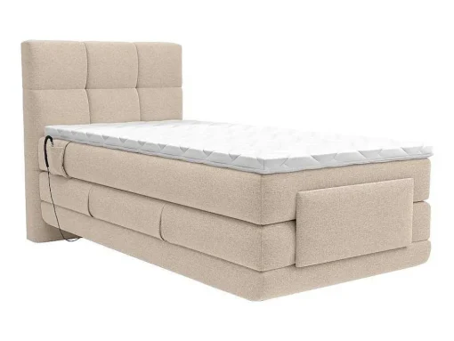 Complete Boxspringset Met Gestoffeerd Hoofdbord Elektrisch Verstelbare Relaxbedbodems Met Matras Met Topmatras 100 X 200 Cm Stoffen Bekleding Beige Lodi Van Palacio