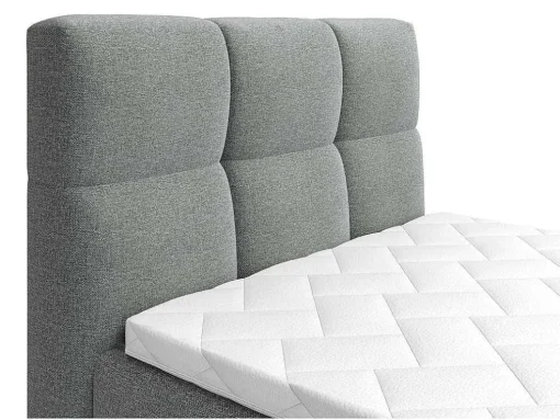 Complete Boxspringset Met Gestoffeerd Hoofdbord Met Elektrische Relaxbedbodems Met Matras Met Topmatras 100 X 200 Cm Stoffen Bekleding Lichtgrijs Lodi Van Palacio