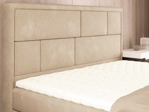 Complete Decoratieve Beddenset Met Hoofdbord + Opbergruimte + Matras + Dekmatras - 160 X 200 Cm - Beige - Loumia Van Dreamea