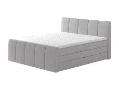 Complete Set Boxspring Met Verstelbaar Hoofdeinde + Bedbodem-Kist + Matras + Dekmatras Verone - Lichtgrijs - 160X200 Cm