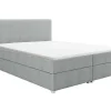 Complete Set Met Boxspring En Hoofdbord + Bedbodem + Matras + Topmatras - 160 X 200 Cm - Stof - Lichtgrijs - Onan Van Ysmee