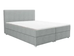 Complete Set Met Boxspring En Hoofdbord + Bedbodem + Matras + Topmatras - 160 X 200 Cm - Stof - Lichtgrijs - Onan Van Ysmee