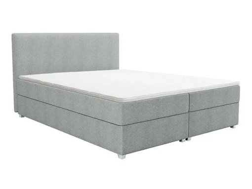 Complete Set Met Boxspring En Hoofdbord + Bedbodem + Matras + Topmatras - 160 X 200 Cm - Stof - Lichtgrijs - Onan Van Ysmee