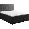 Complete Set Met Boxspring En Hoofdbord + Bedbodem + Matras + Topmatras - 160 X 200 Cm - Fluweel - Donkergrijs - Hida Van Ysmee
