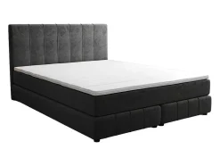 Complete Set Met Boxspring En Hoofdbord + Bedbodem + Matras + Topmatras - 160 X 200 Cm - Fluweel - Donkergrijs - Hida Van Ysmee
