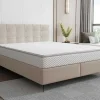 Complete Set Met Boxspring En Gecapitonneerd Hoofdbord + Bedbodem + Matras + Topmatras - 180 X 200 Cm - Stof - Beige - Inao Van Ysmee