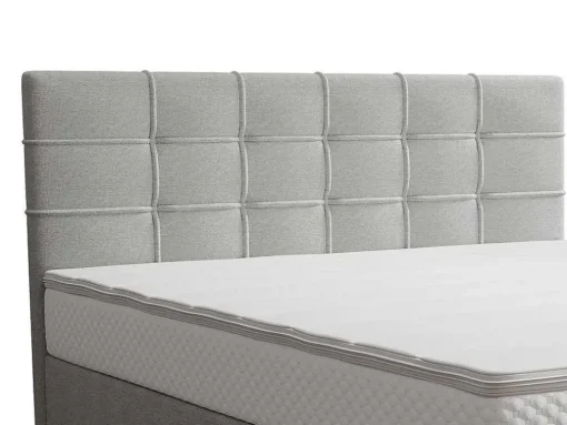 Complete Set Met Boxspring En Gecapitonneerd Hoofdbord + Bedbodem + Matras + Topmatras - 160 X 200 Cm - Stof - Lichtgrijs - Inao Van Ysmee