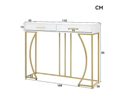 Console Met 2 Lades - Moderne Stijl - Wit & Goud