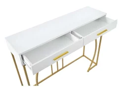 Console Met 2 Lades - Moderne Stijl - Wit & Goud