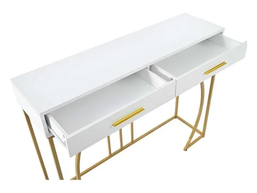 Console Met 2 Lades - Moderne Stijl - Wit & Goud