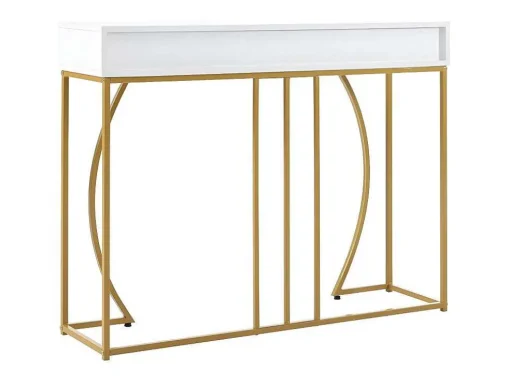 Console Met 2 Lades - Moderne Stijl - Wit & Goud