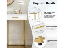Console Met 2 Lades - Moderne Stijl - Wit & Goud
