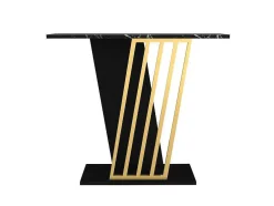 Consoletafel - Zwart Marmereffect En Goud - Orsona