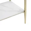 Consoletafel Met 1 Plank Van Keramiek En Metaal - Wit Marmereffect En Goud - Madola