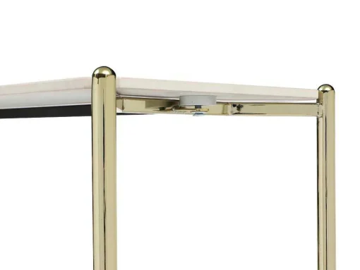 Consoletafel Met 1 Plank Van Keramiek En Metaal - Wit Marmereffect En Goud - Madola