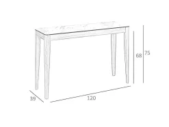 Consoletafel Met Porseleinen Blad Calacatta 3082 Angel Cerda