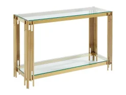 Consoletafel Van Gehard Glas En Roestvrij Staal - Goudkleurig - Nomelano - Van Pascal Morabito