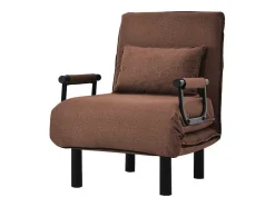 Converteerbare Stoffen Fauteuil - 6-Voudig Verstelbare Rugleuning - Bruin