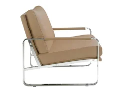 Creme Eco-Leren Gestoffeerde Fauteuil 5046 Angel Cerda