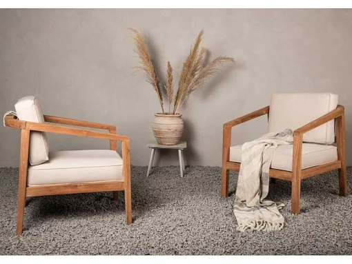 Cushio Tuinkussen Voor Stoel Roomkleurig.