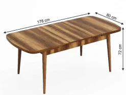 Dalila Tafel, Walnoot, 178X80X72 Cm, Epikasa
