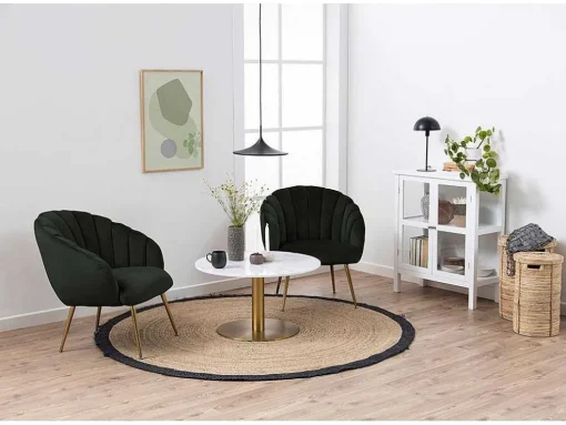 Dano Fauteuil Lounge Fauteuil Groen, Messing.