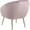 Dany Fauteuil Loungestoel Oudroze, Messingkleurig.