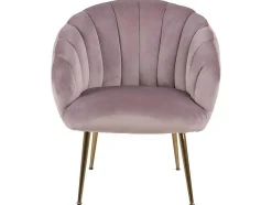 Dany Fauteuil Loungestoel Oudroze, Messingkleurig.
