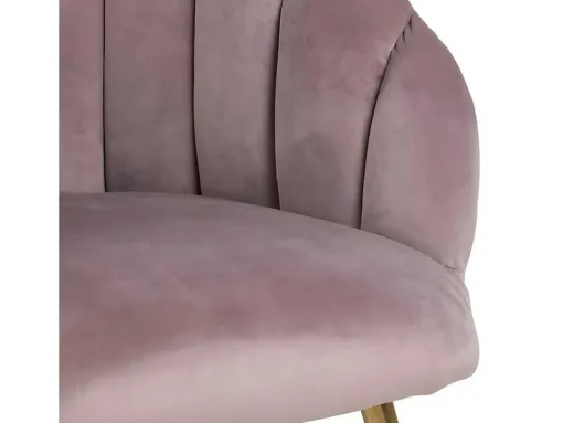 Dany Fauteuil Loungestoel Oudroze, Messingkleurig.