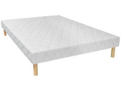 Decoratief Gewatteerde Bedbodem Met 14 Multiplex-Latten Panacea Van Dreamea - Wit - 140X190 Cm
