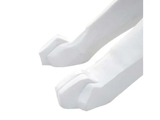 Decoratiefiguurtje Luipaard Mcw-D36 Met Kraag, Wit Mat Met Kraag