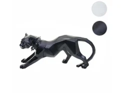 Decoratiefiguurtje Luipaard Mcw-D36 Met Kraag, Zwart Mat Met Kraag