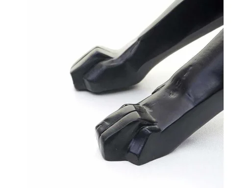 Decoratiefiguurtje Luipaard Mcw-D36 Met Kraag, Zwart Mat Met Kraag