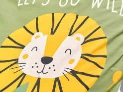 Dekbedovertrek Voor Kinderen Van Katoen 57 Draden /Cm - Dekbedhoes 140 X 200 Cm + 1 Kussensloop 63 X 63 Cm - Junglemotief - Junglia