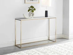 Design Sidetable Aretha - Marmer En Metaal - Wit En Goudkleurig - Van Pascal Morabito
